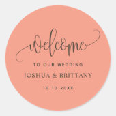シンプルエレガントモダンテラコッタ結婚の歓迎 ラウンドシール (正面)