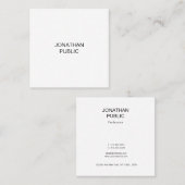 シンプルエレガントモダンデザインプロフェッショナルプレーン スクエア名刺 (正面/裏面)