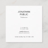 シンプルエレガントモダンデザインプロフェッショナルプレーン スクエア名刺 (裏面)