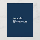 シンプルエレガントモダンネイビー結婚ブルー詳細 エンクロージャーカード (裏面)