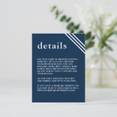 シンプルエレガントモダンネイビー結婚ブルー詳細 エンクロージャーカード (スタンド正面)