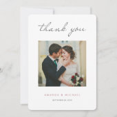 シンプルエレガントモダンバラ結婚金ゴールド サンキューカード (正面)
