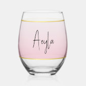 シンプルエレガントモダンピパーソナライズされたク ステムなしワイングラス (正面)