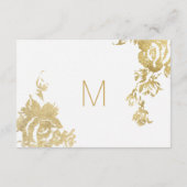 シンプルエレガントモダンフローラ金ゴールドギフト登録簿 エンクロージャーカード (裏面)