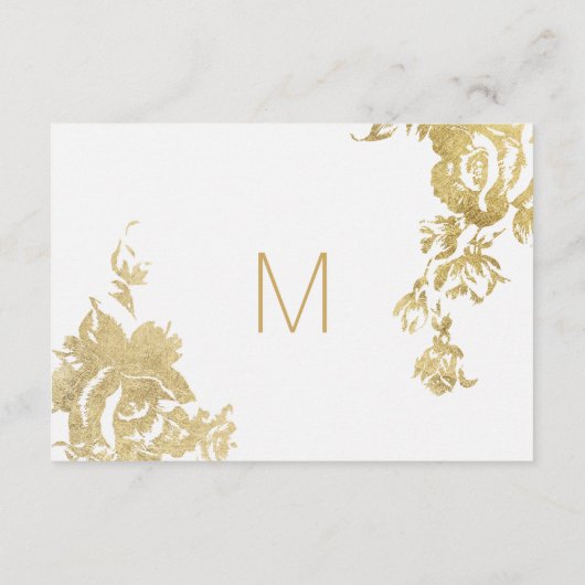 シンプルエレガントモダンフローラ金ゴールドギフト登録簿 エンクロージャーカード (裏面)