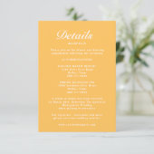 シンプルエレガントモダンブライト結婚イエロー詳細 エンクロージャーカード (スタンド正面)