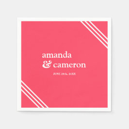 シンプルエレガントモダンブライト結婚コーラル スタンダードカクテルナプキン