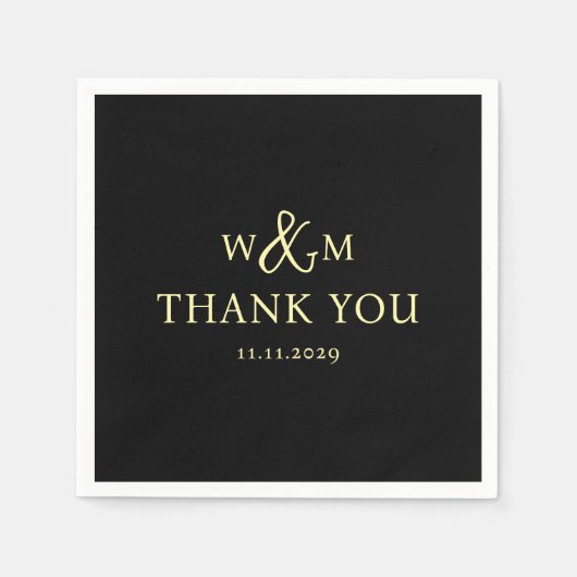 シンプルエレガントモダンモノグラムの結婚s スタンダードカクテルナプキン (正面)