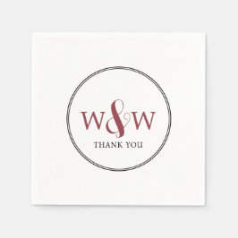 シンプルエレガントモダンモノグラムの結婚s スタンダードカクテルナプキン