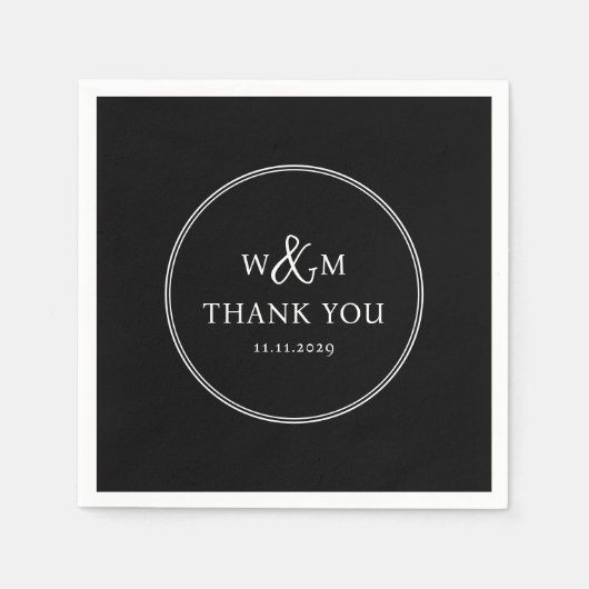 シンプルエレガントモダンモノグラムの結婚s スタンダードカクテルナプキン (正面)