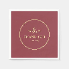 シンプルエレガントモダンモノグラムの結婚s スタンダードカクテルナプキン