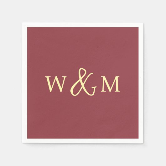 シンプルエレガントモダンモノグラムの結婚s スタンダードカクテルナプキン (正面)