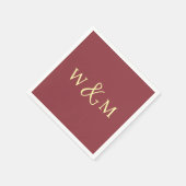 シンプルエレガントモダンモノグラムの結婚s スタンダードカクテルナプキン (角)