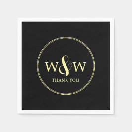 シンプルエレガントモダンモノグラムの結婚s スタンダードカクテルナプキン