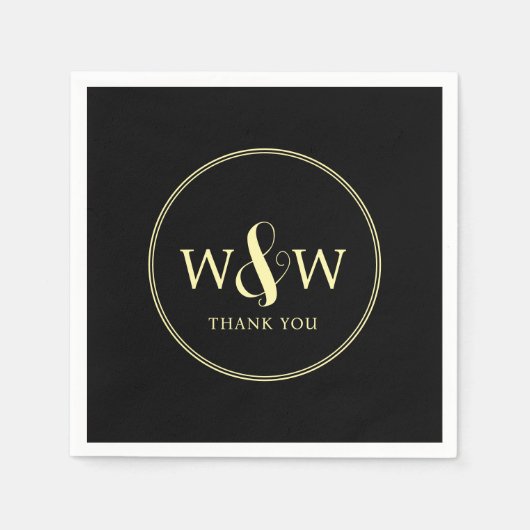 シンプルエレガントモダンモノグラムの結婚s スタンダードカクテルナプキン (正面)