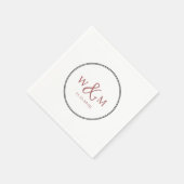 シンプルエレガントモダンモノグラムの結婚s スタンダードカクテルナプキン (角)