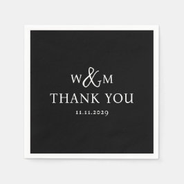 シンプルエレガントモダンモノグラムの結婚s スタンダードカクテルナプキン