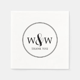 シンプルエレガントモダンモノグラムの結婚s スタンダードカクテルナプキン
