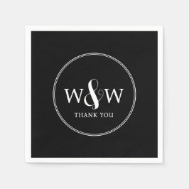 シンプルエレガントモダンモノグラムの結婚s スタンダードカクテルナプキン