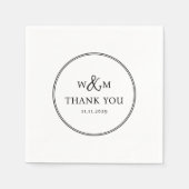 シンプルエレガントモダンモノグラムの結婚s スタンダードカクテルナプキン (正面)