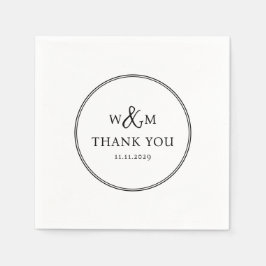 シンプルエレガントモダンモノグラムの結婚s スタンダードカクテルナプキン