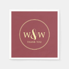 シンプルエレガントモダンモノグラムの結婚s スタンダードカクテルナプキン