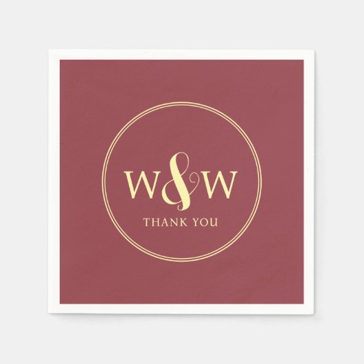 シンプルエレガントモダンモノグラムの結婚s スタンダードカクテルナプキン (正面)