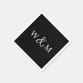 シンプルエレガントモダンモノグラムの結婚s スタンダードカクテルナプキン (角)