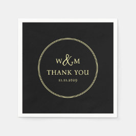 シンプルエレガントモダンモノグラムの結婚s スタンダードカクテルナプキン