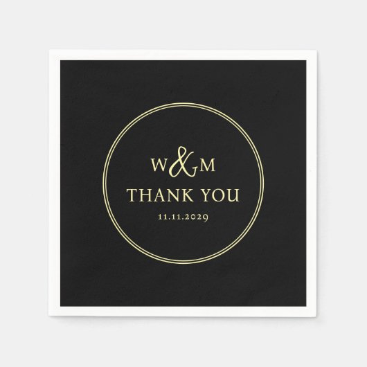 シンプルエレガントモダンモノグラムの結婚s スタンダードカクテルナプキン (正面)