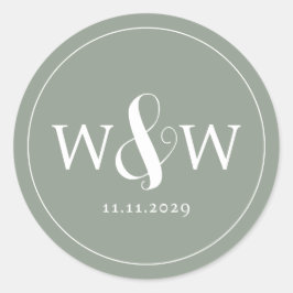 シンプルエレガントモダンモノグラムの結婚s ラウンドシール
