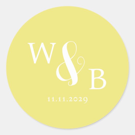 シンプルエレガントモダンモノグラムの結婚s ラウンドシール (正面)