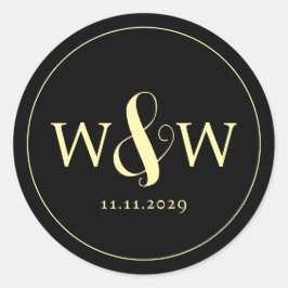 シンプルエレガントモダンモノグラムの結婚s ラウンドシール