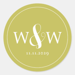 シンプルエレガントモダンモノグラムの結婚s ラウンドシール