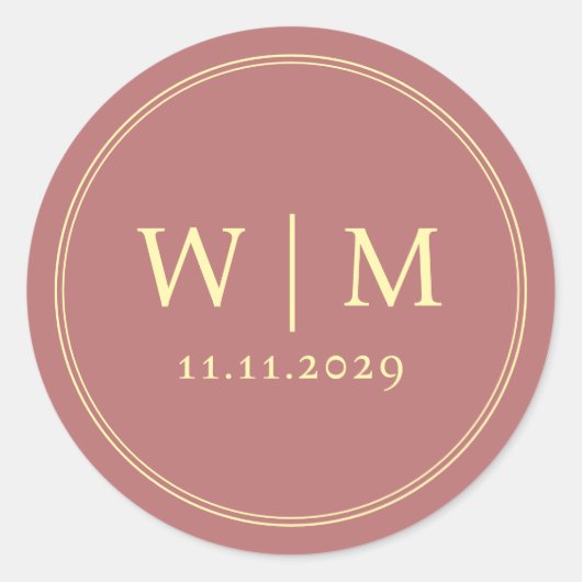 シンプルエレガントモダンモノグラムの結婚s ラウンドシール (正面)
