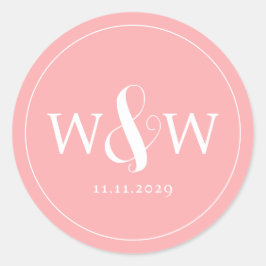 シンプルエレガントモダンモノグラムの結婚s ラウンドシール