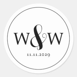 シンプルエレガントモダンモノグラムの結婚s ラウンドシール