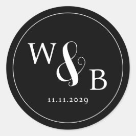 シンプルエレガントモダンモノグラムの結婚s ラウンドシール