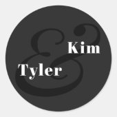 シンプルエレガントモダンモノグラム結婚の ラウンドシール (正面)