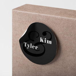 シンプルエレガントモダンモノグラム結婚の ラウンドシール