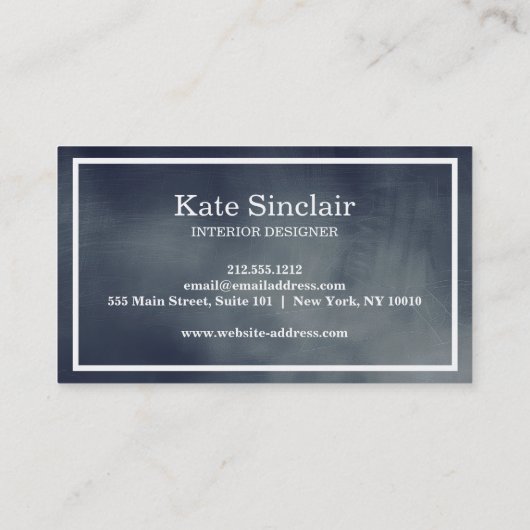 シンプルエレガントモダンモノグラム黒黒反 名刺 (裏面)