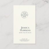 シンプルエレガントモダンロゴほこりっぽいブループロフェッショナル 名刺 (正面)