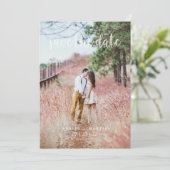 シンプルエレガントモダン写カスタム真 セーブザデート (スタンド正面)