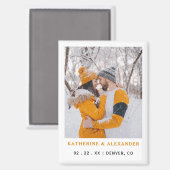 シンプルエレガントモダン写真の結婚式 マグネット (正面/裏面)