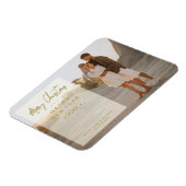 シンプルエレガントモダン写真クリスマス写真家族 マグネット (左側)