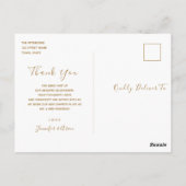 シンプルエレガントモダン写真結婚サンキューカード ポストカード (裏面)