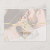 シンプルエレガントモダン写真結婚サンキューカード ポストカード (正面)