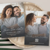 シンプルエレガントモダン写真QRコード結婚s セーブザデート