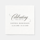 シンプルエレガントモダン台式葬儀記念 スタンダードカクテルナプキン (正面)