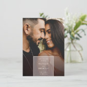 シンプルエレガントモダン大理石&フォトオーバーレイ セーブザデート (スタンド正面)